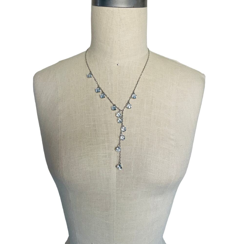 Swarovski Cube Crystal Comet Argent Light Y Necklace